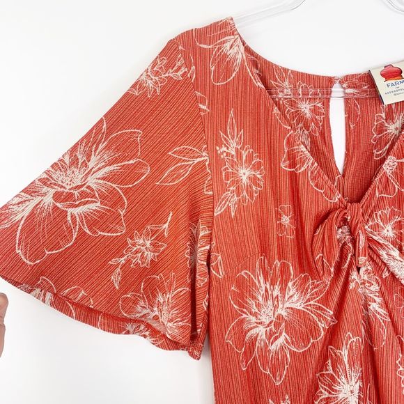 Farm Rio for Anthropologie Jacobella Red Floral Wide Leg Jumpsuit M - Picture 4 of 10